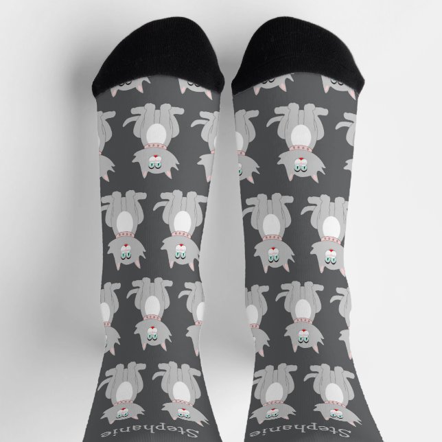 Socken Gray Cat Design (Oben)