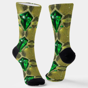 Socken grünen Smaragd und ein Diamantmuster