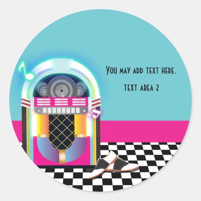 Socken Hop Dance Party Jukebox Pink Sticker der 50 (Vorderseite)