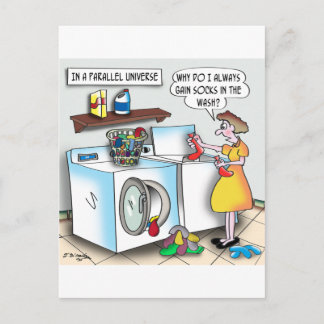 Socken in einem parallelen Universum Postkarte
