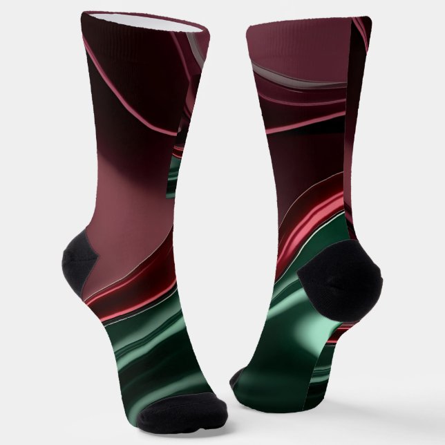 Socken in stilvollem abstraktem Grafikdesign (Gewinkelt)