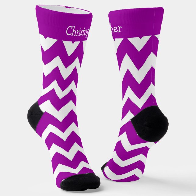 Socken Lila Zickzack-Design (Gewinkelt)