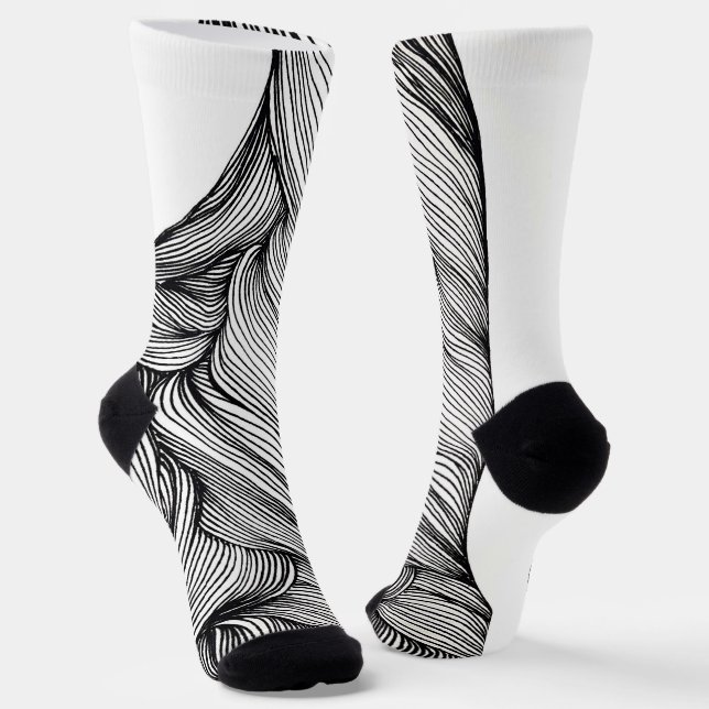 Socken mit abstrakten Linien (Gewinkelt)