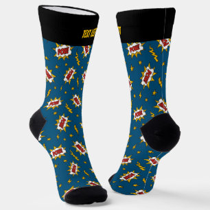 Socken mit Comic Sound Effect Muster anzeigen