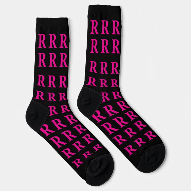 Socken mit individuellem Monogramm Anfangsbuchstab (Rechts)