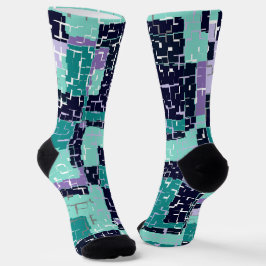 Socken mit Lila und schwarzem Abstraktem Muster