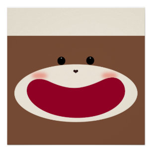 Socken Monkey Smile(Boy)Glossy Poster