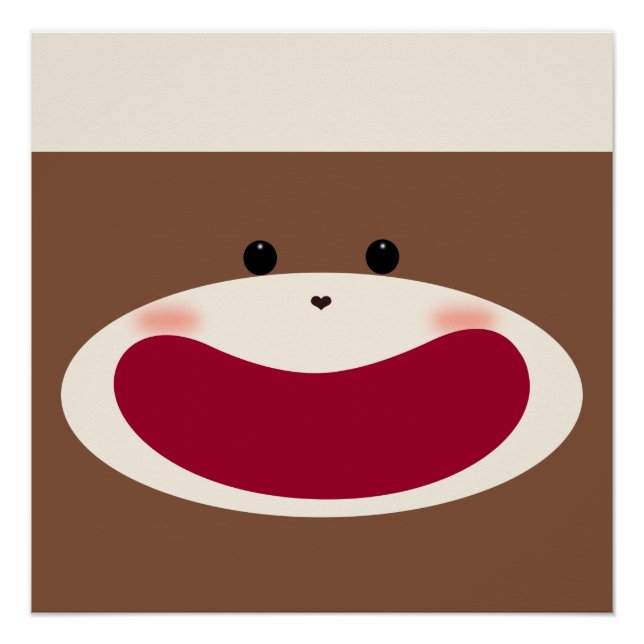 Socken Monkey Smile(Boy)Glossy Poster (Vorderseite)