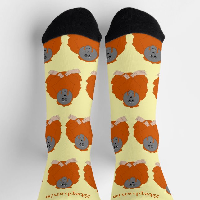 Socken Orangutan Design (Oben)
