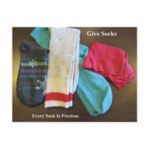 Socken Postkarte geben