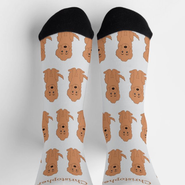 Socken rotes Goldendoodle-Design (Oben)