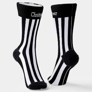 Socken Schwarz-Weiß-Streifen