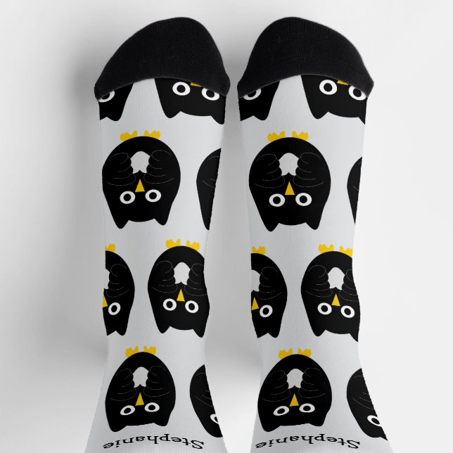 Socken Schwarzes Eulen-Design (Oben)
