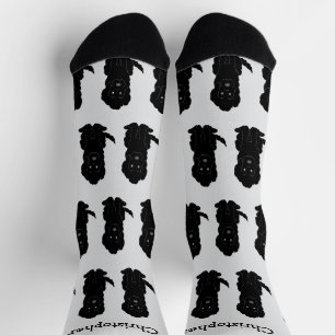 Socken Schwarzes Goldendoodle-Design