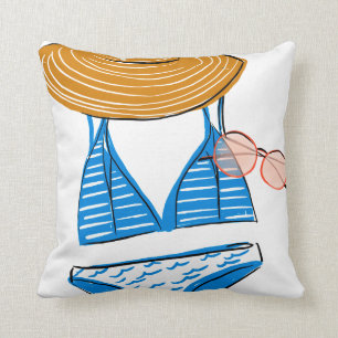 Socken Sie die Sonne auf - Blue Swimsuit Kissen