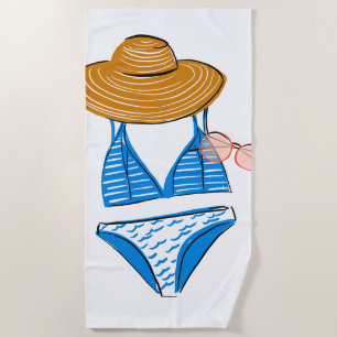 Socken Sie die Sonne auf - Blue Swimsuit Strandtuch