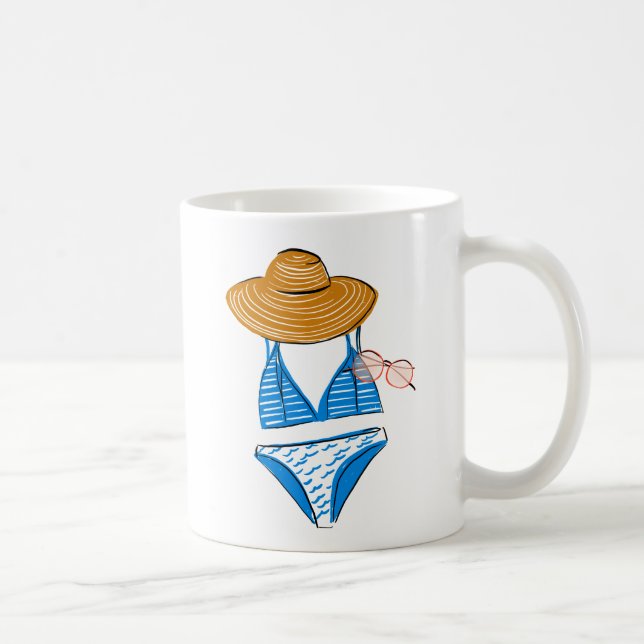 Socken Sie die Sonne hoch - Blue Swimsuit 2 Kaffeetasse (Rechts)
