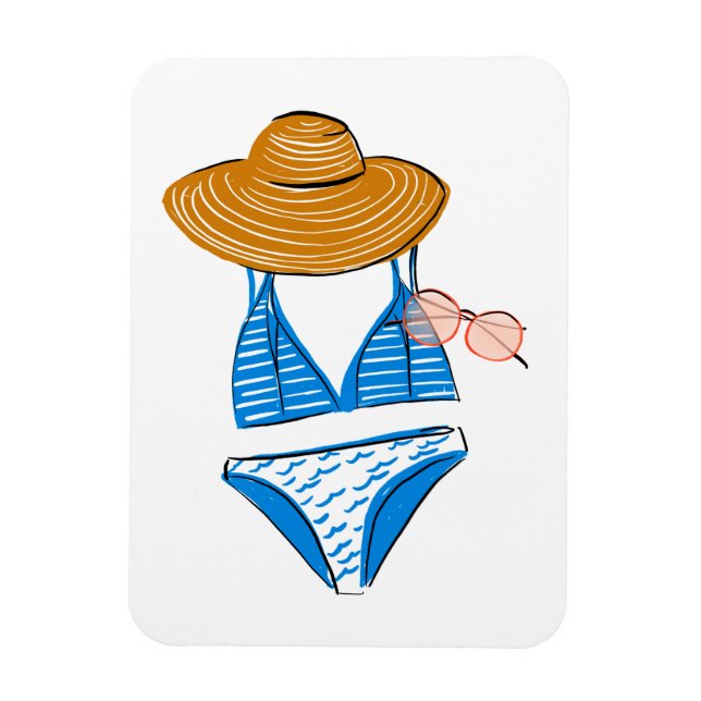 Socken Sie die Sonne hoch - Blue Swimsuit 2 Magnet (Vertikal)