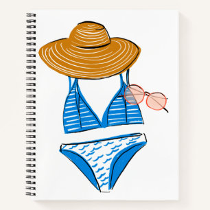 Socken Sie die Sonne hoch - Blue Swimsuit Notizbuch