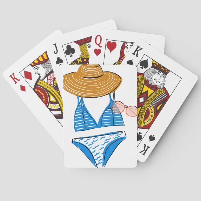 Socken Sie die Sonne hoch - Blue Swimsuit Spielkarten (Rückseite)