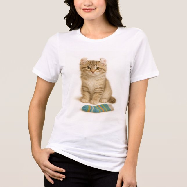 Socken Sie es mir - American Curl Kitten Edition Tri-Blend Shirt (Vorderseite)