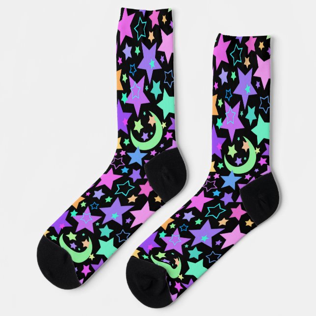 Socken - "Sterne" (Linkes Detail)