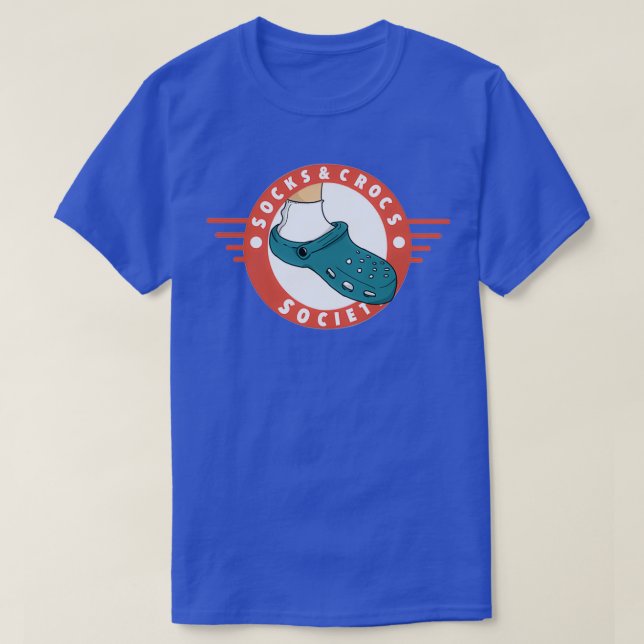 Socken und Crocs Society Wappen T-Shirt (Design vorne)