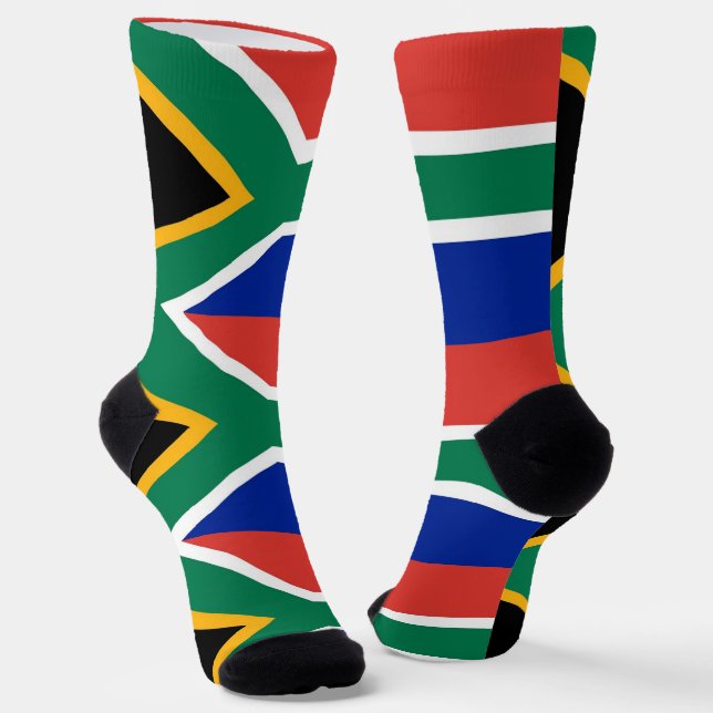 Socken unter der Flagge Südafrikas (Gewinkelt)