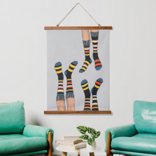 Socken Wandteppich Mit Holzrahmen
