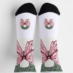 Socken. Weihnachtskranz-Design Socken