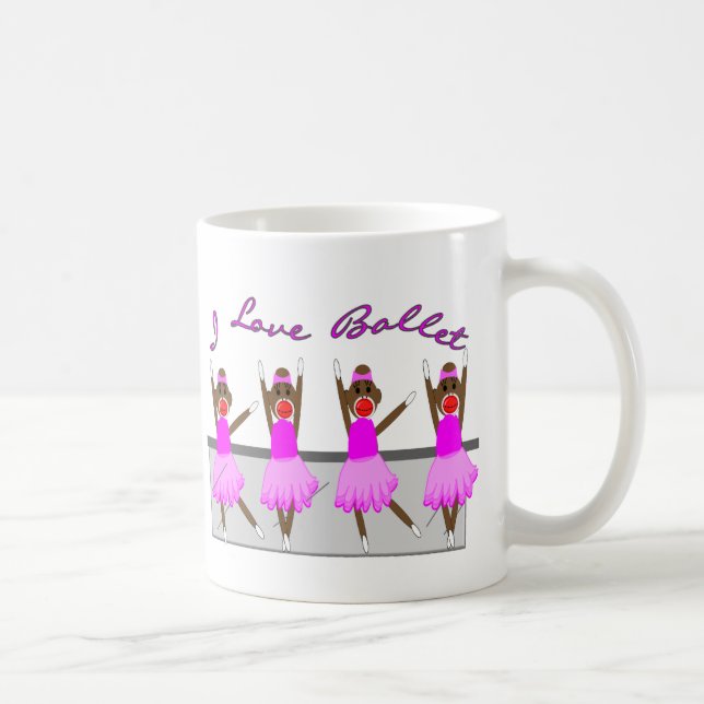 Sockenaffe   "ICH LIEBE-BALLETT " Kaffeetasse (Rechts)