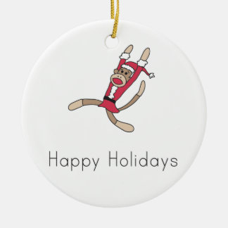 Sockenaffe-Weihnachtsbaumverzierung Keramikornament