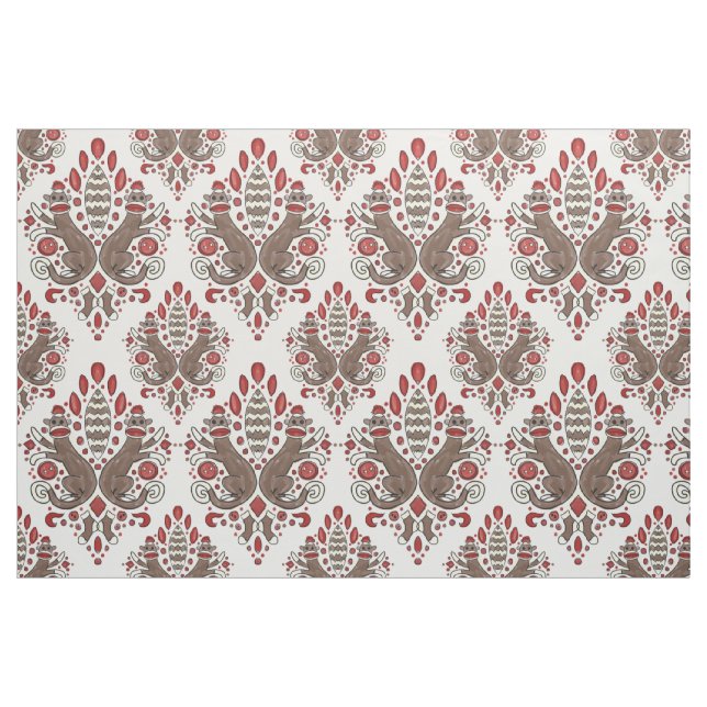Sockenaffedamast-Baumwollgewebe Stoff (Fat Quarter (45,7 x 55,9 cm))