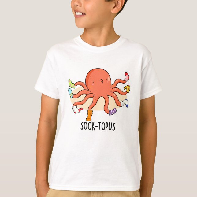 Sockentopus Funny Octopus mit Socken Pun T-Shirt (Vorderseite)