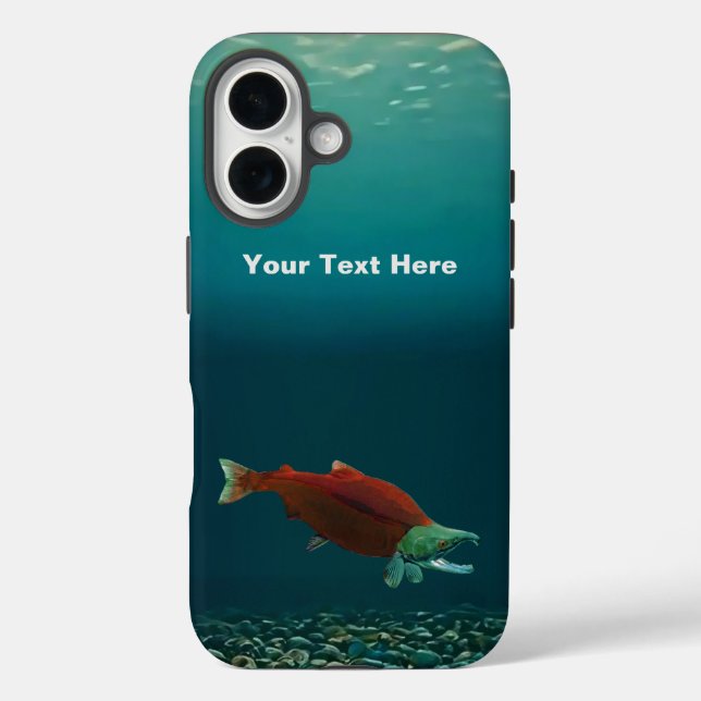 Sockeye Lachs iPhone 16 Hülle (Rückseite)