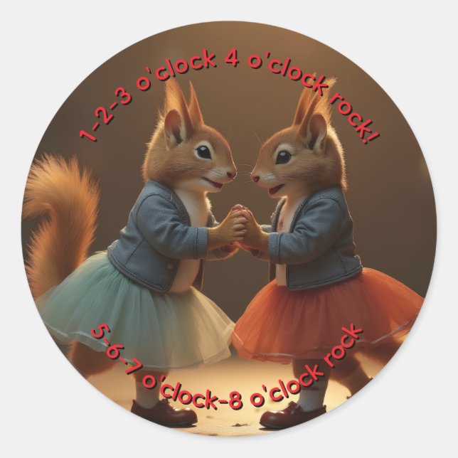 SockHop-Eichhörnchen Runder Aufkleber (Vorderseite)