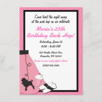 SockHop Pink Poodle Skirt Party der 50er Jahre