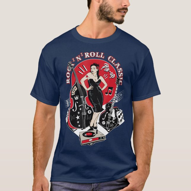 SockHop Rockabilly Pinup Kleidung Männer Doo T-Shirt (Vorderseite)