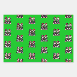 SockMonkey Hunter Brüder zu Weihnachten Geschenkpapier Set