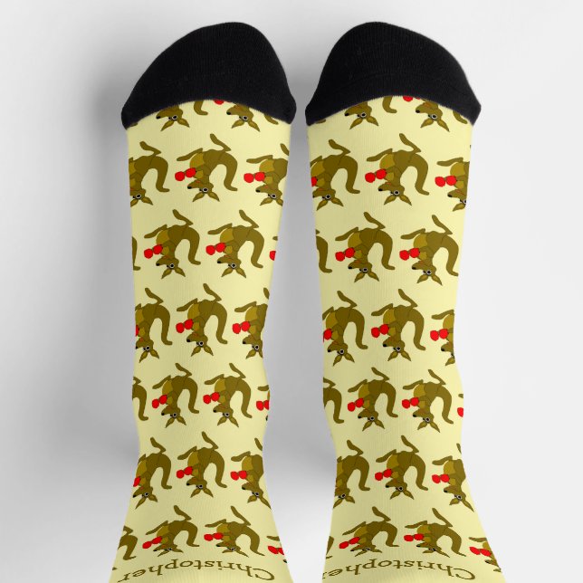 Socks Boxing Kangaroo Design Socken (Oben)
