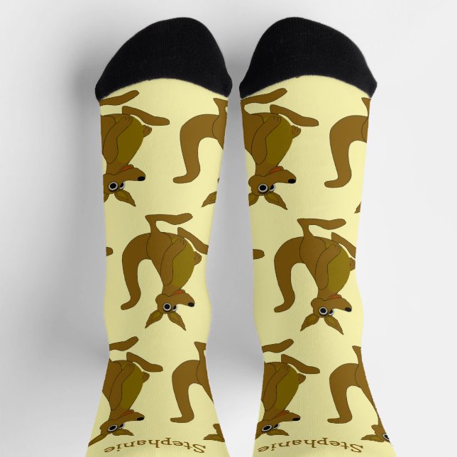 Socks Brown Kangaroo Design Socken (Oben)