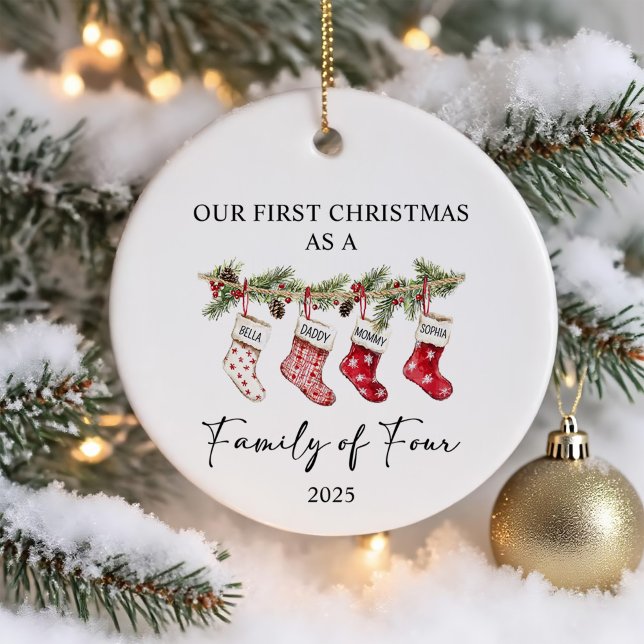 Socks Christmas as a Family of Four Keramik Ornament (Von Creator hochgeladen)