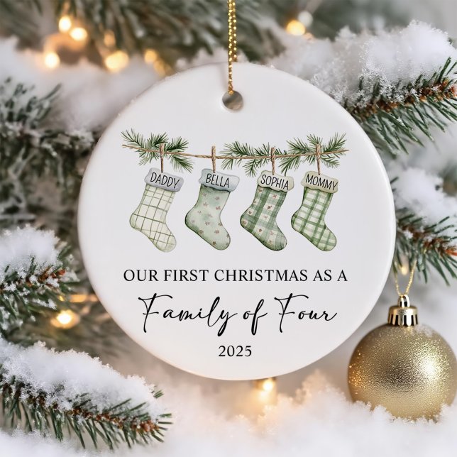 Socks Christmas as a Family of Four Keramik Ornament (Von Creator hochgeladen)