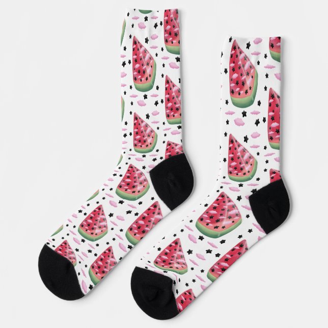 Socks watermelon star  socken (Linkes Detail)