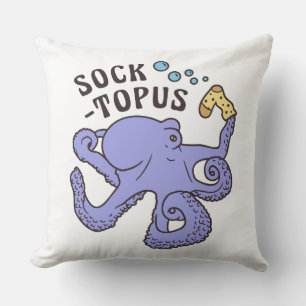Socktopus Blauer Kraken mit Sockfunny Meme Kissen