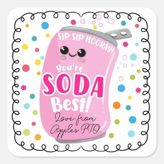 Soda- Aufkleber mit leichter Aufwertung (Vorderseite)