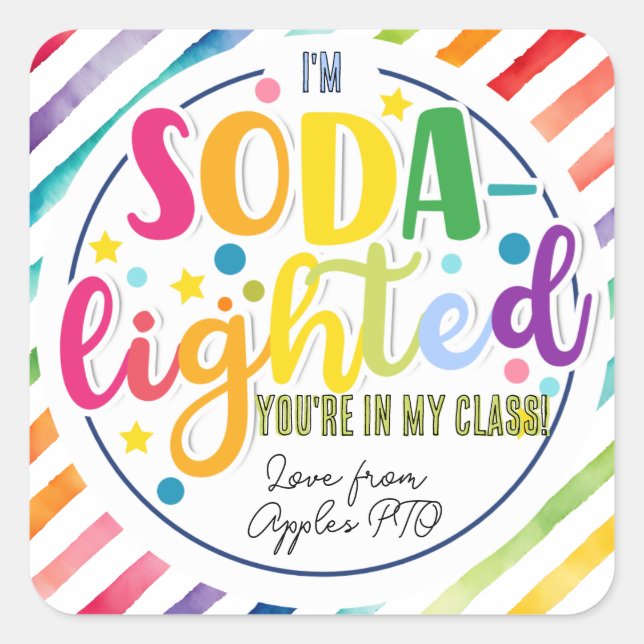 Soda- Aufkleber mit leichter Aufwertung (Vorderseite)