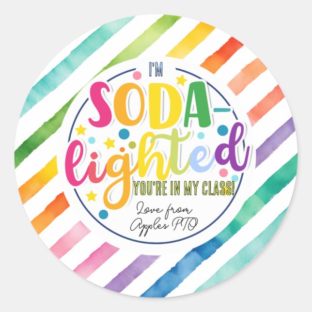 Soda- Aufkleber mit leichter Aufwertung (Vorderseite)