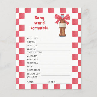 Soda baby shower Word scramble game