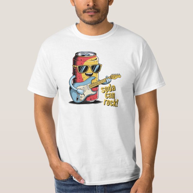 Soda Can Rock Star Music Lover T-Shirt (Vorderseite)